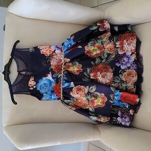 Girls navy floral dress